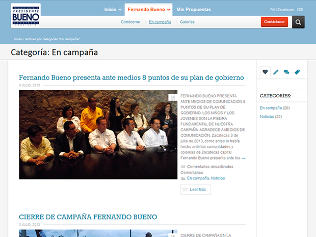 ZENDA Zacatecas PAN- Sitio Web, redes sociales y capacitación