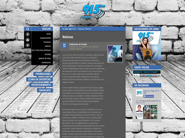 Sitio Web| Estereo Plata| Tecnologías de la Información Zacatecas