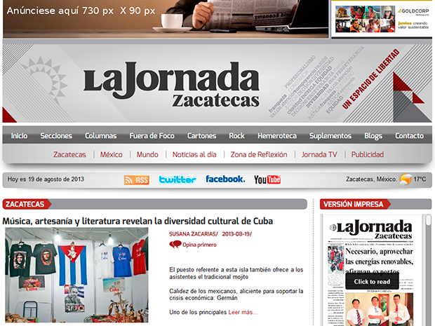 Sitio Web| La Jornada | Marketing Digital Zacatecas