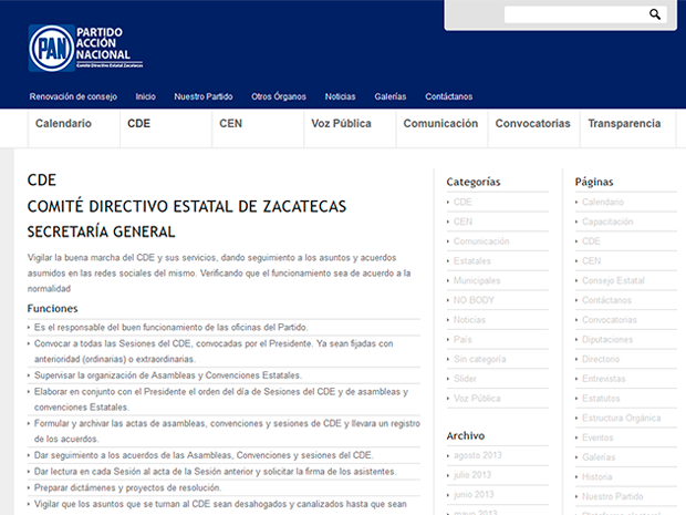 ZENDA Zacatecas PAN- Sitio Web, redes sociales y capacitación