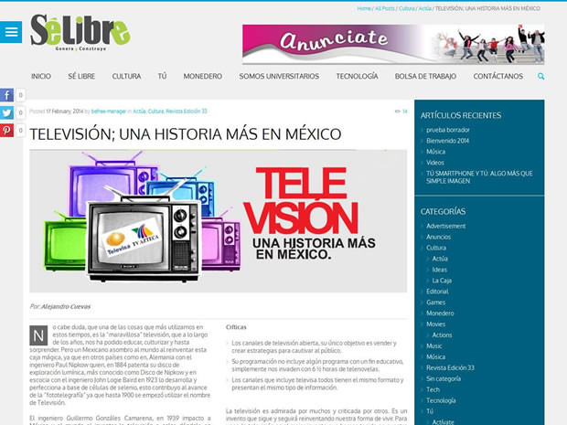 Proyecto Sitio Web| Revista Sé Libre| Marketing Digital Zacatecas
